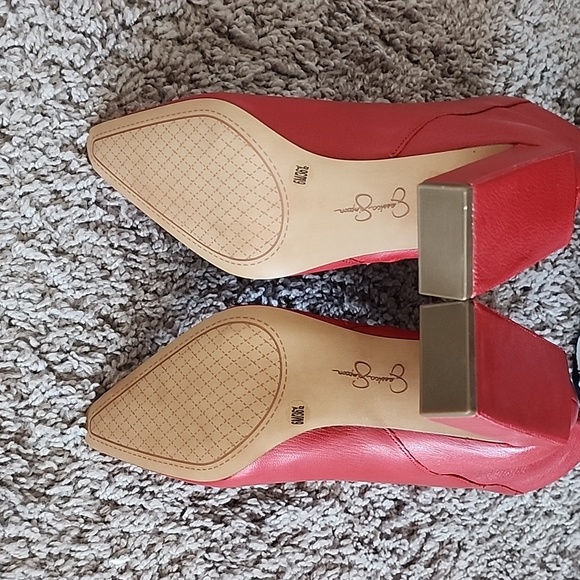 Jessica Simpson red Timea ankle boots-6M - Picture 6 of 11